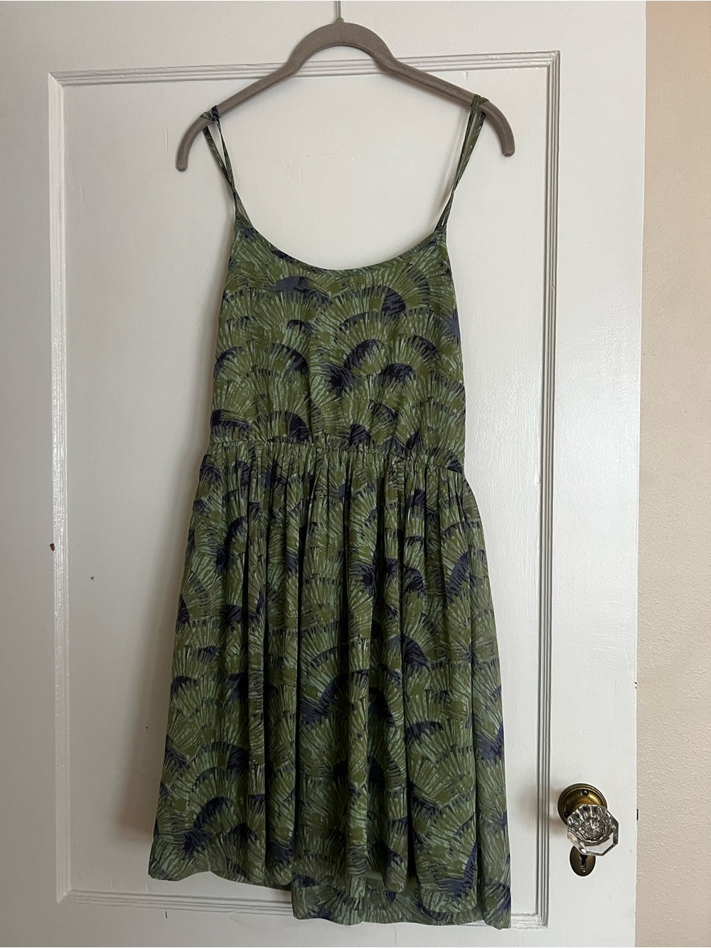 Green Leaf-Print Mini Sundress - Women